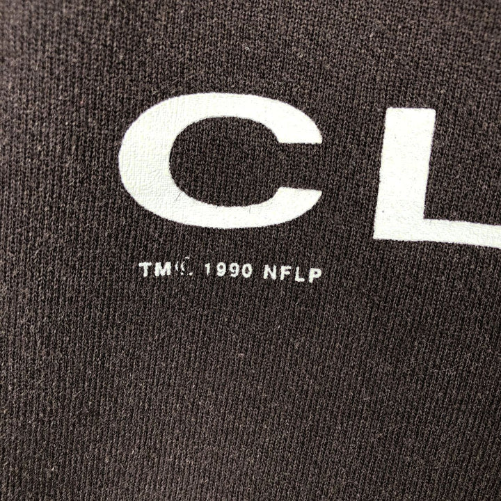 90'S LOGO7 NFL BROWNS Cleveland Browns Print Sweatshirt, Men's Size L (approx.), Vintage cotton brown type Vintage Second Hand
