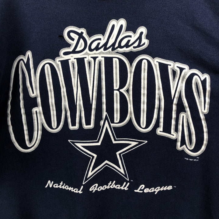 90'S Hanes NFL Cowboys Dallas Cowboys Print Sweatshirt, Men's Size M (approx.), Vintage cotton navy blue type Vintage Second Hand