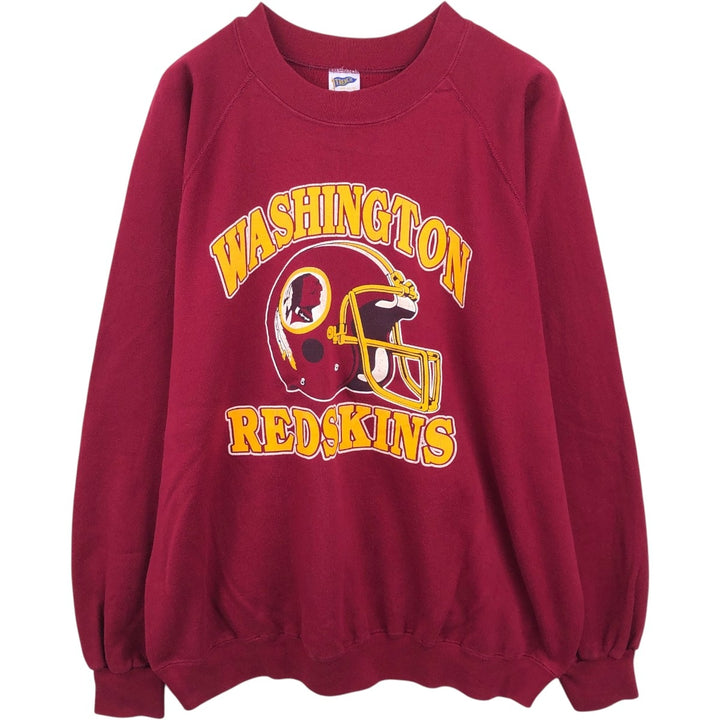 TRENCH NFL REDSKINS Washington Redskins Print Sweatshirt, Made in USA, Men's XL (approx.), Vintage. polyester wine-red Vintage Second Hand