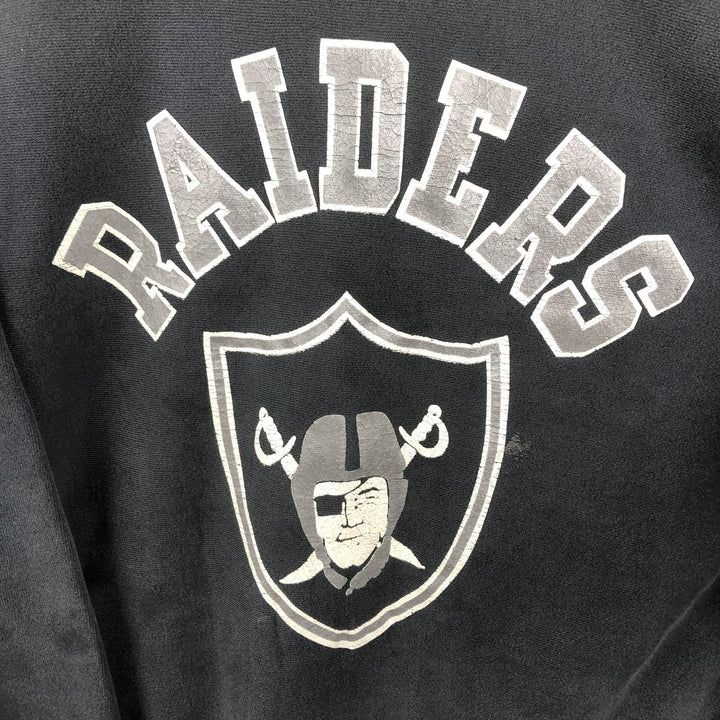 90'S Lee NFL Oakland Raiders Print Sweatshirt, Made in USA, Men's XL (approx.) Vintage cotton black type Vintage Second Hand