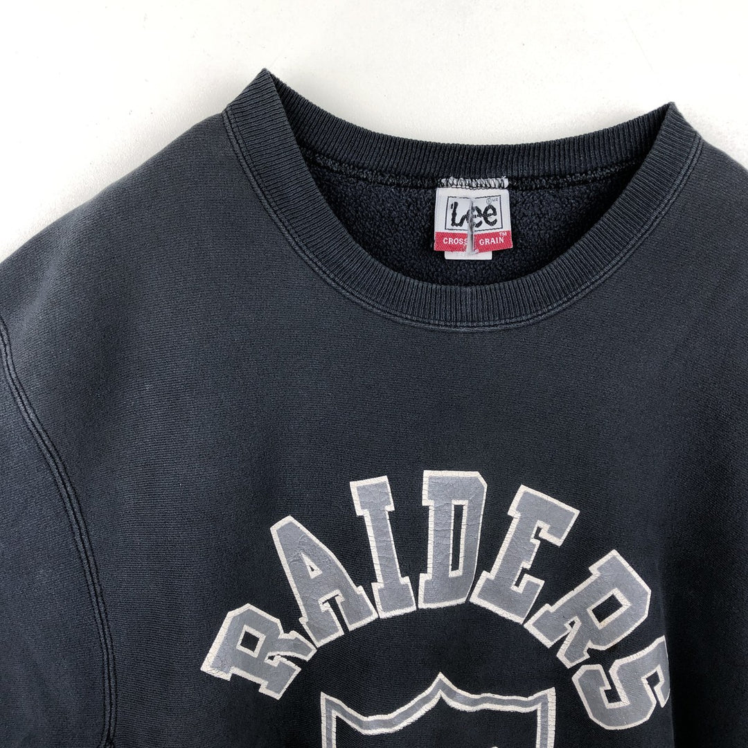 90'S Lee NFL Oakland Raiders Print Sweatshirt, Made in USA, Men's XL (approx.) Vintage cotton black type Vintage Second Hand
