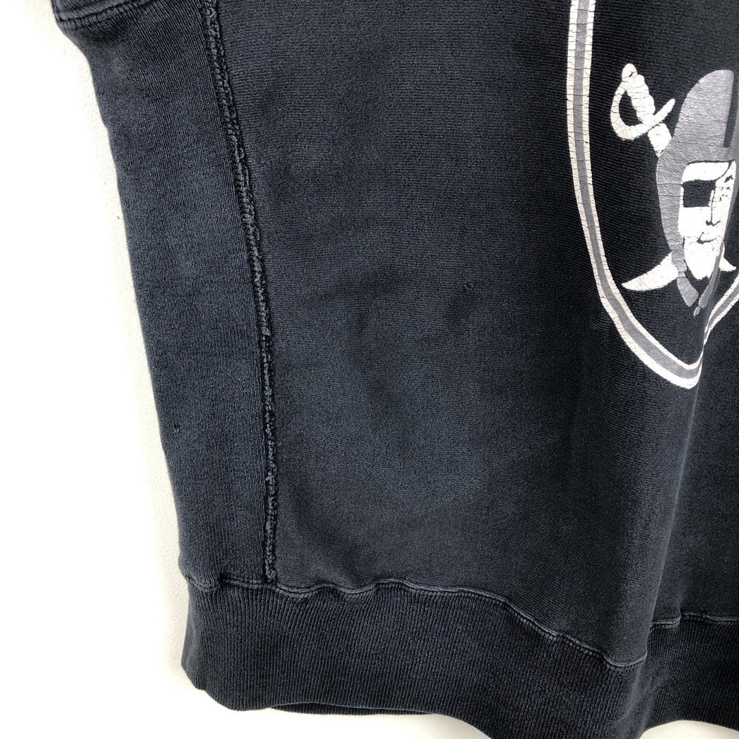90'S Lee NFL Oakland Raiders Print Sweatshirt, Made in USA, Men's XL (approx.) Vintage cotton black type Vintage Second Hand