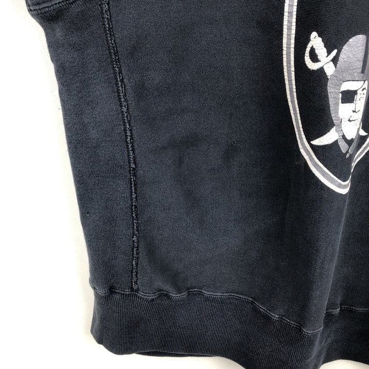 90'S Lee NFL Oakland Raiders Print Sweatshirt, Made in USA, Men's XL (approx.) Vintage cotton black type Vintage Second Hand