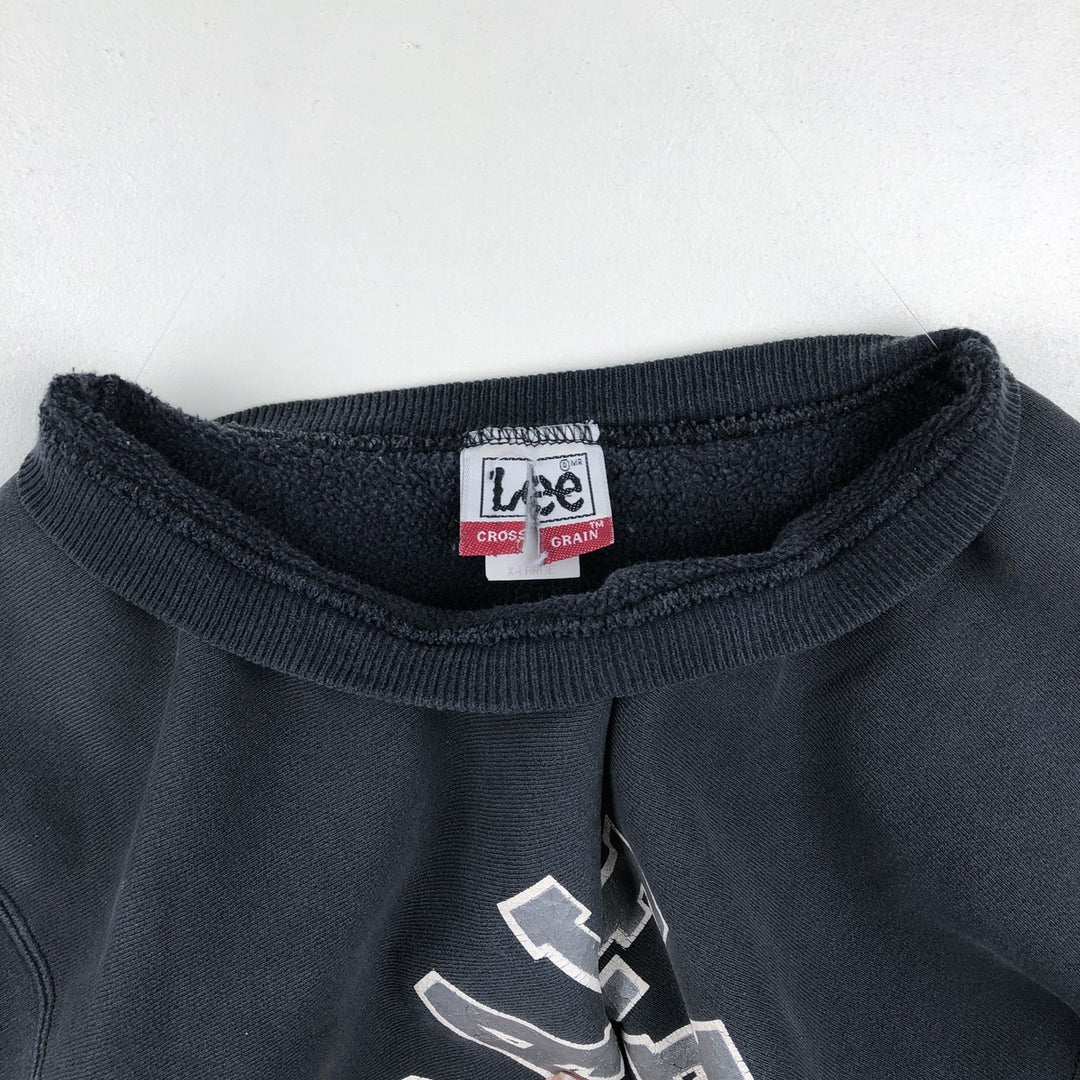 90'S Lee NFL Oakland Raiders Print Sweatshirt, Made in USA, Men's XL (approx.) Vintage cotton black type Vintage Second Hand