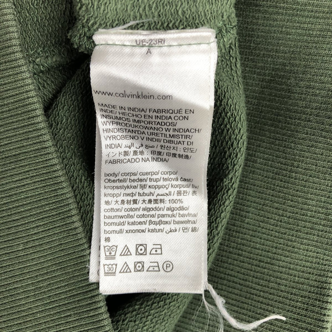 Calvin Klein JEANS printed sweatshirt, men's size XL (approx.) cotton Green type dark green Vintage Second Hand