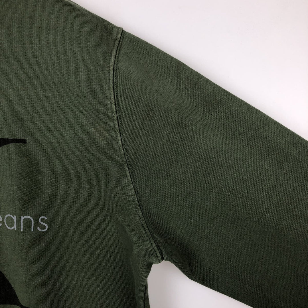 Calvin Klein JEANS printed sweatshirt, men's size XL (approx.) cotton Green type dark green Vintage Second Hand