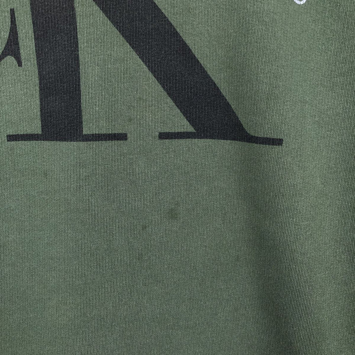Calvin Klein JEANS printed sweatshirt, men's size XL (approx.) cotton Green type dark green Vintage Second Hand