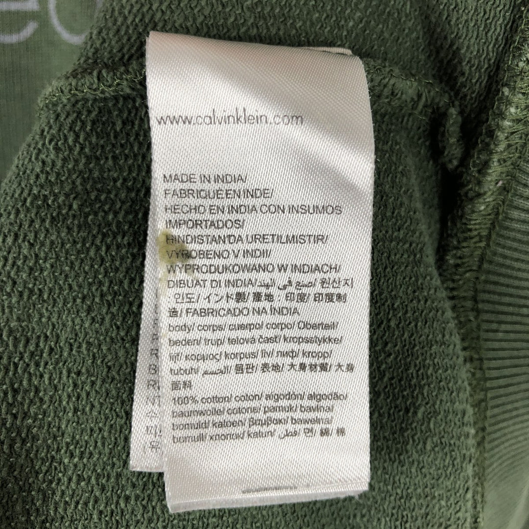 Calvin Klein JEANS printed sweatshirt, men's size L (approx.) cotton Green type dark green Vintage Second Hand