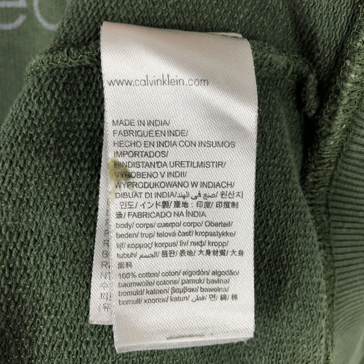 Calvin Klein JEANS printed sweatshirt, men's size L (approx.) cotton Green type dark green Vintage Second Hand