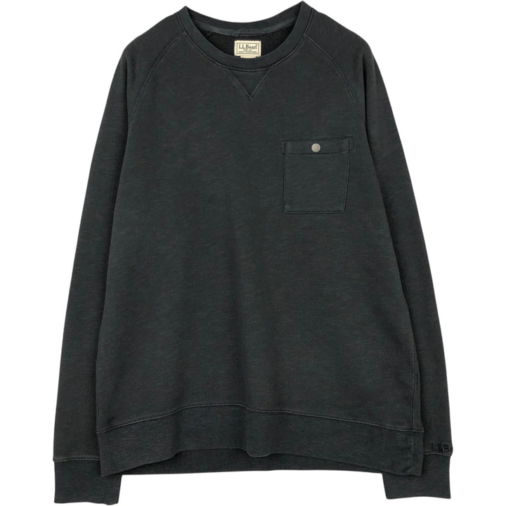 LLBean printed sweatshirt, men's size L (approx.) cotton black type Vintage Second Hand