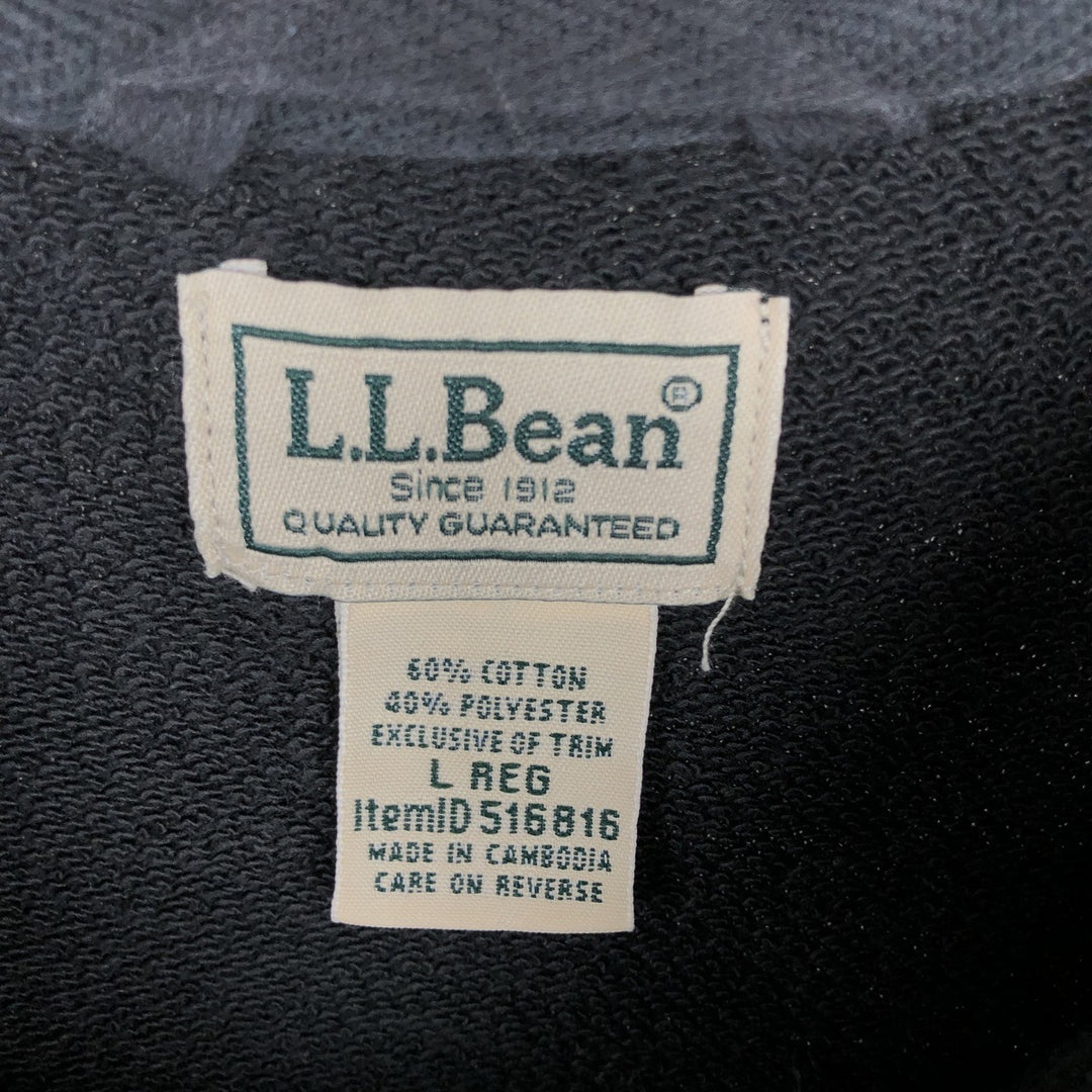 LLBean printed sweatshirt, men's size L (approx.) cotton black type Vintage Second Hand