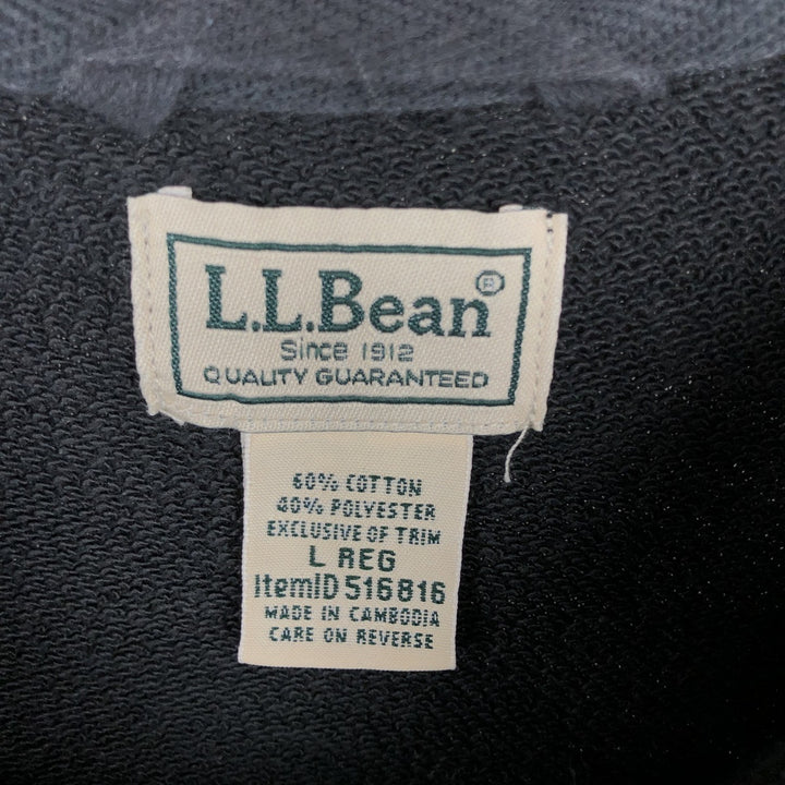 LLBean printed sweatshirt, men's size L (approx.) cotton black type Vintage Second Hand