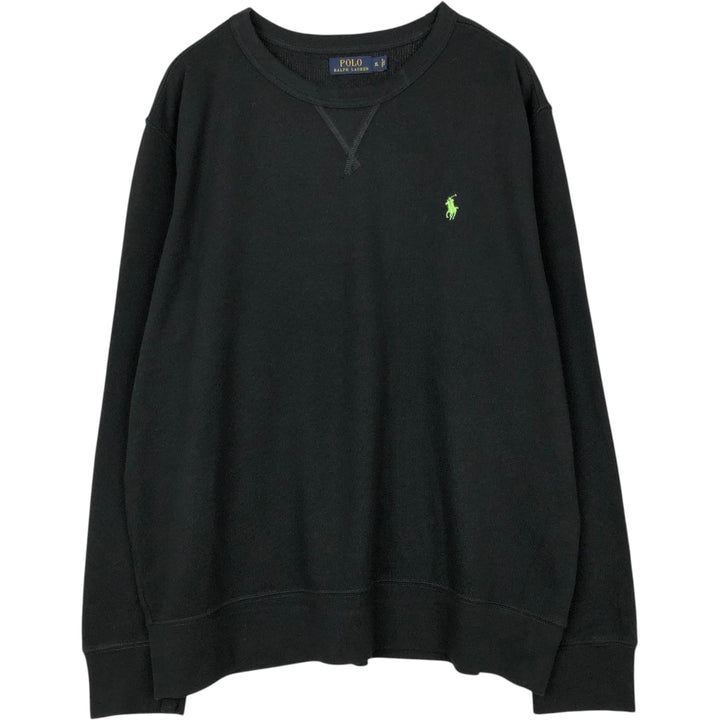 Ralph Lauren POLO RALPH LAUREN One-point logo sweatshirt, sweatshirt, men's XL size cotton black type Vintage Second Hand