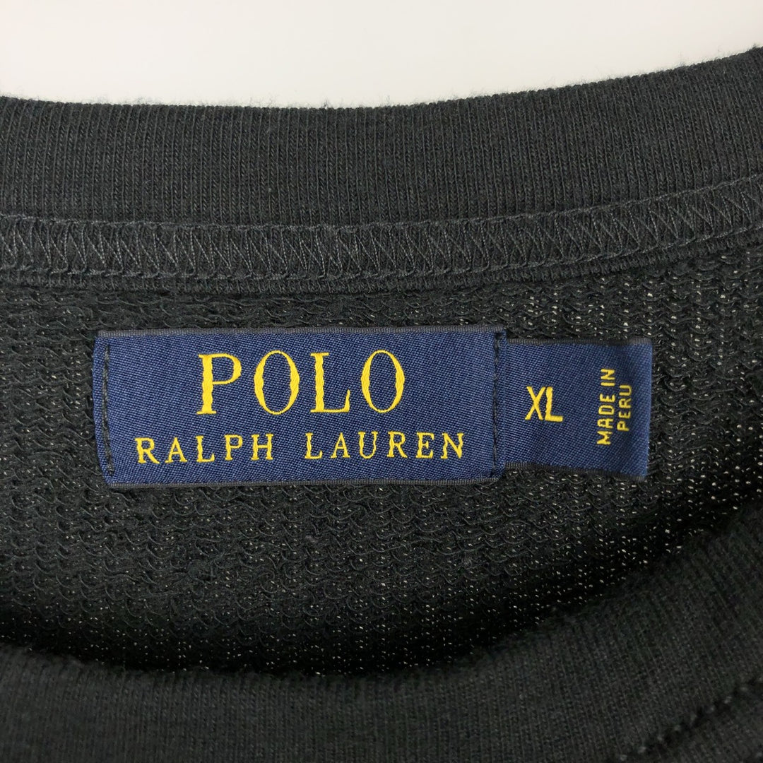 Ralph Lauren POLO RALPH LAUREN One-point logo sweatshirt, sweatshirt, men's XL size cotton black type Vintage Second Hand