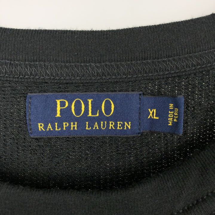 Ralph Lauren POLO RALPH LAUREN One-point logo sweatshirt, sweatshirt, men's XL size cotton black type Vintage Second Hand