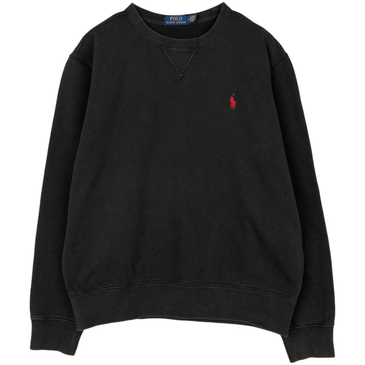 Ralph Lauren POLO RALPH LAUREN One-point logo sweatshirt, sweatshirt, men's M size cotton black type Vintage Second Hand