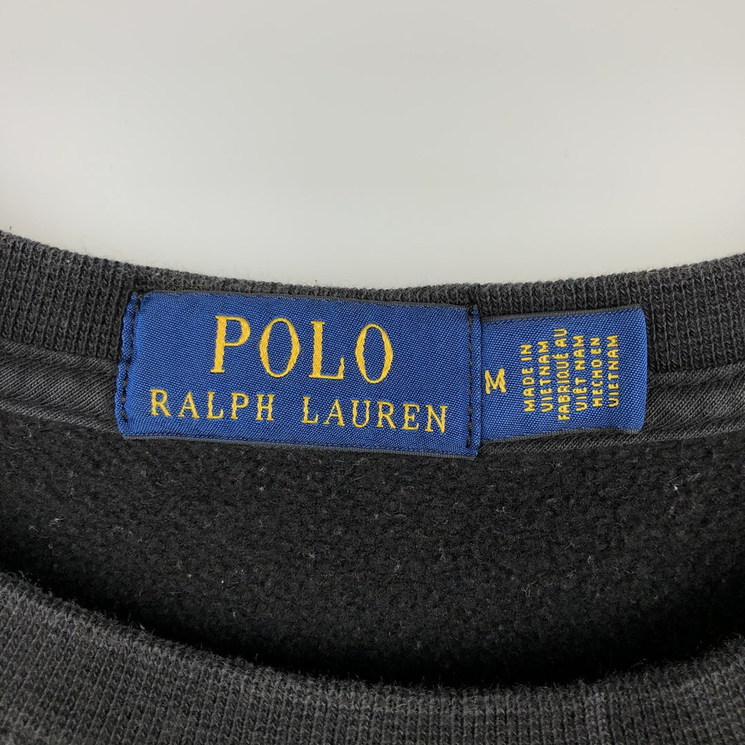 Ralph Lauren POLO RALPH LAUREN One-point logo sweatshirt, sweatshirt, men's M size cotton black type Vintage Second Hand