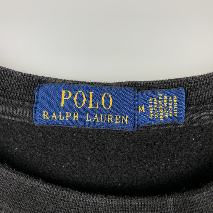 Ralph Lauren POLO RALPH LAUREN One-point logo sweatshirt, sweatshirt, men's M size cotton black type Vintage Second Hand