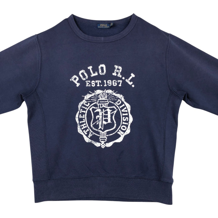 Ralph Lauren POLO RALPH LAUREN Logo sweatshirt, sweatshirt, men's size M cotton navy blue type Vintage Second Hand