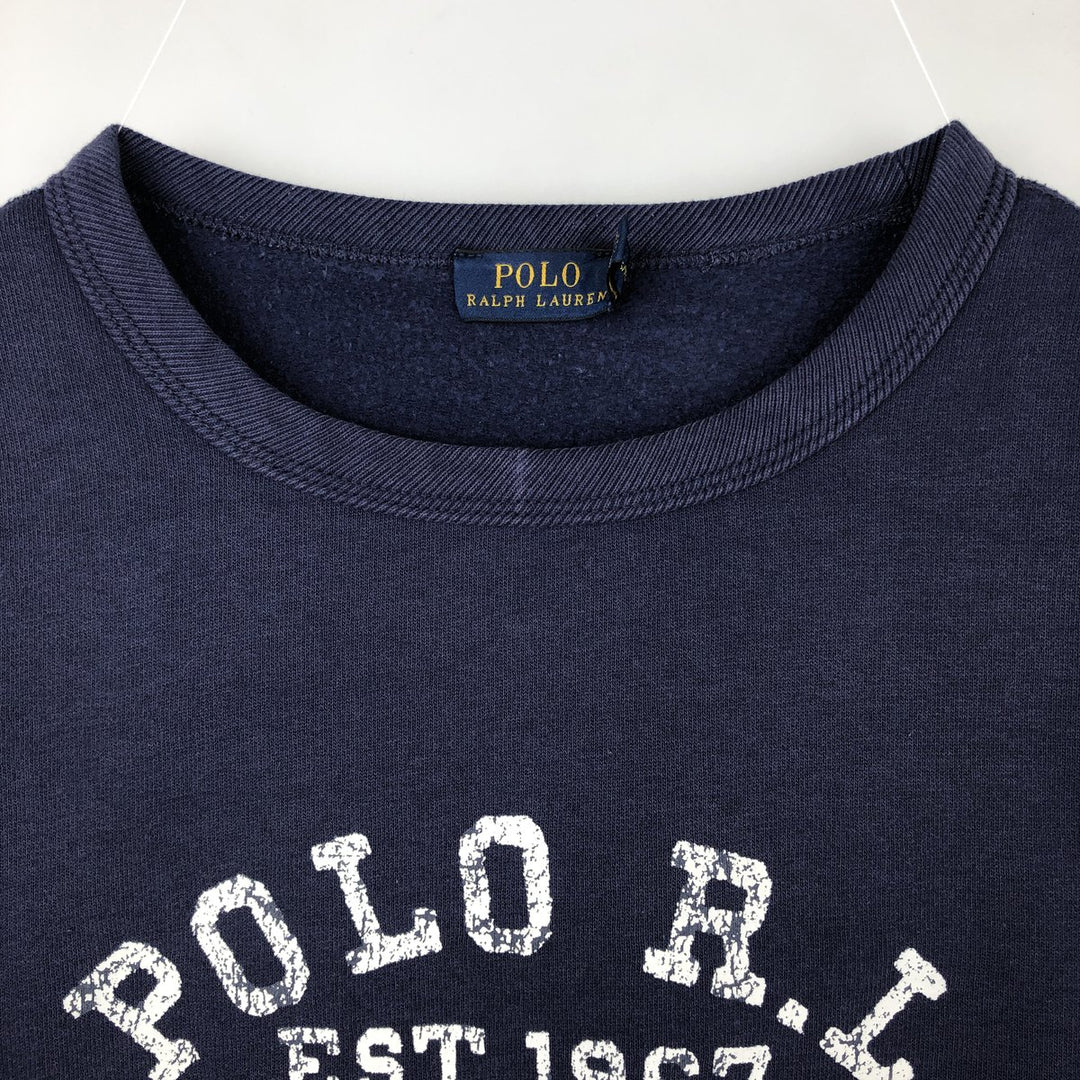 Ralph Lauren POLO RALPH LAUREN Logo sweatshirt, sweatshirt, men's size M cotton navy blue type Vintage Second Hand
