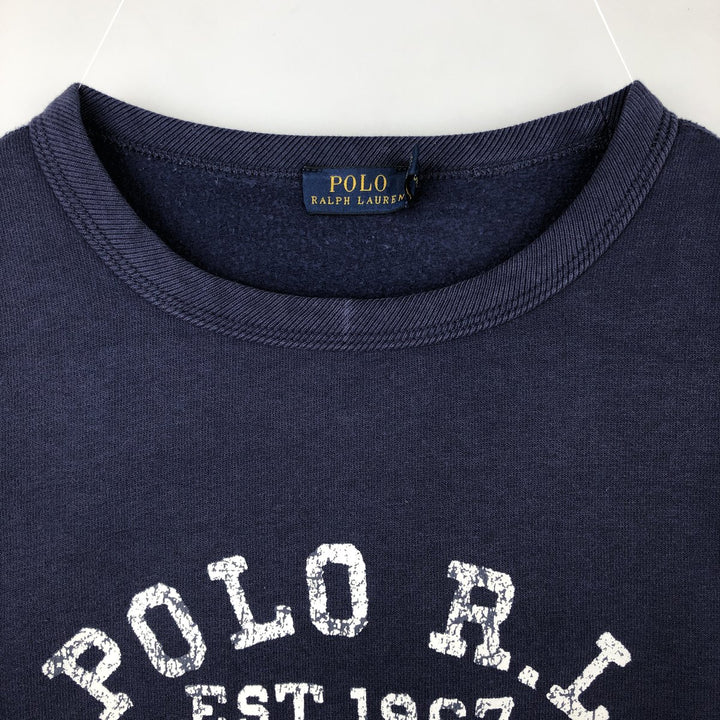Ralph Lauren POLO RALPH LAUREN Logo sweatshirt, sweatshirt, men's size M cotton navy blue type Vintage Second Hand