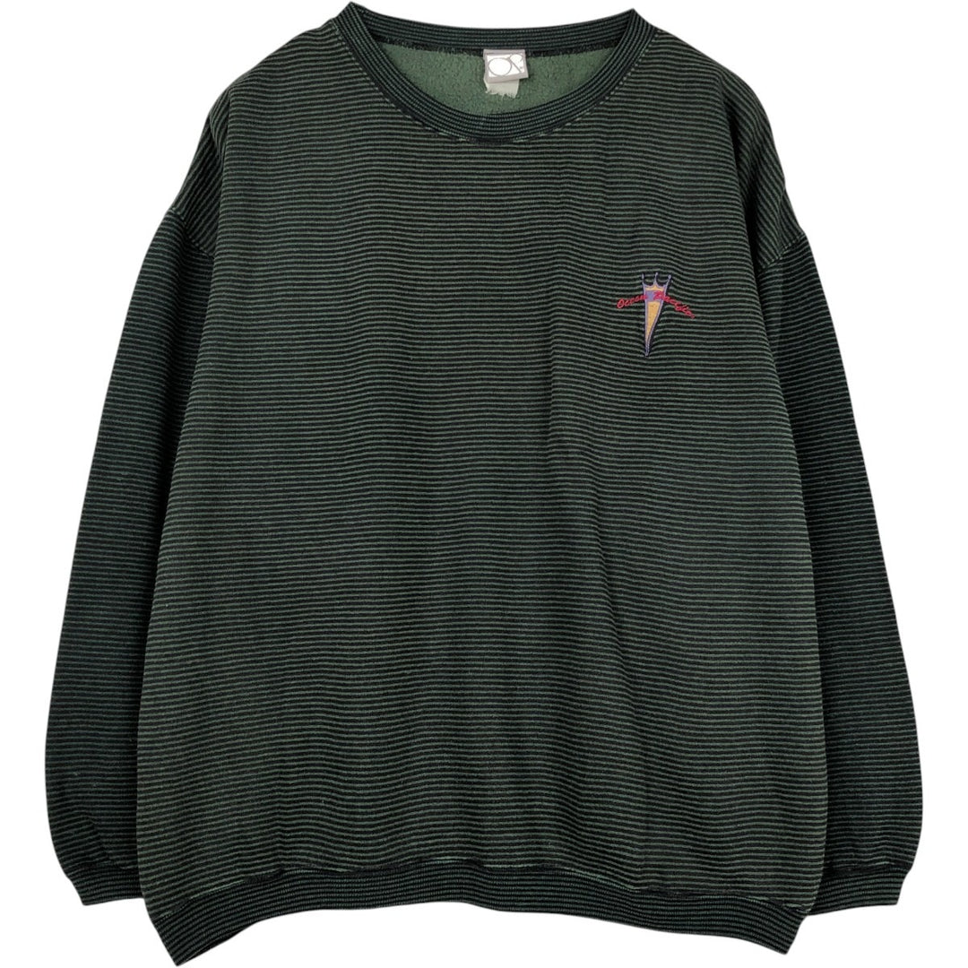Ocean Pacific Border Pattern One-Point Logo Sweatshirt, Men's XL Equivalent, Vintage unclear Green type dark green Vintage Second Hand