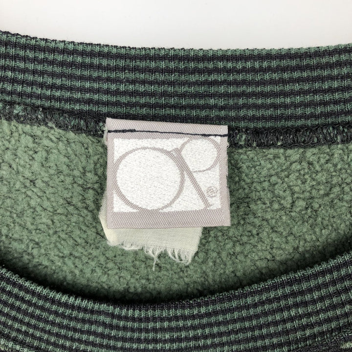 Ocean Pacific Border Pattern One-Point Logo Sweatshirt, Men's XL Equivalent, Vintage unclear Green type dark green Vintage Second Hand