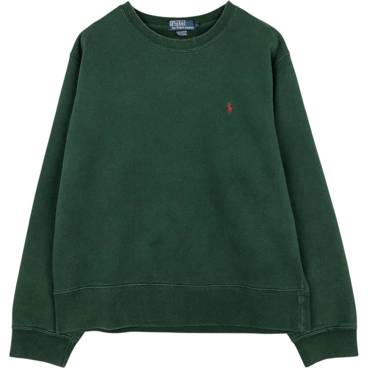 Ralph Lauren POLO by Ralph Lauren One Point Logo Sweatshirt Trainer Men's L size cotton green type Vintage Second Hand