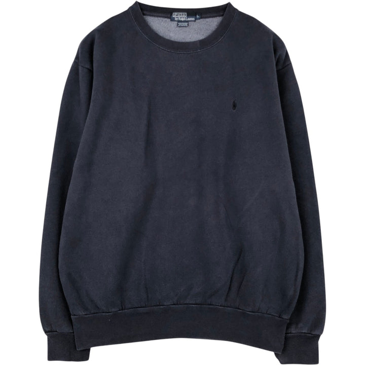 Ralph Lauren POLO by Ralph Lauren plain blank sweatshirt, men's size L cotton navy blue type Vintage Second Hand