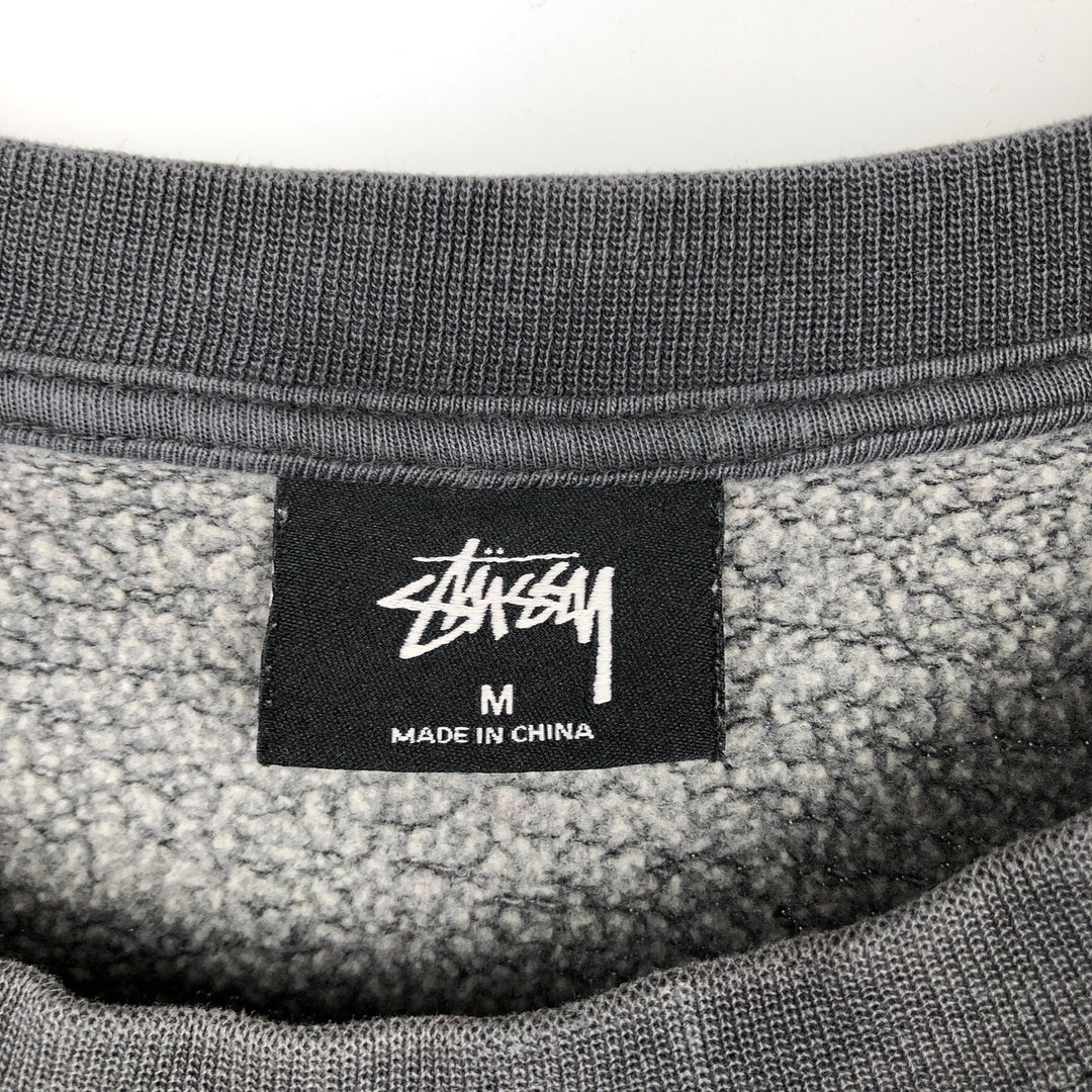 Stussy logo sweatshirt, size M, men's cotton Charcoal Vintage Second Hand