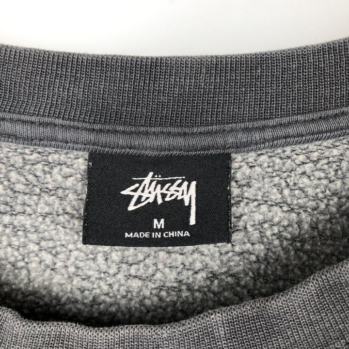 Stussy logo sweatshirt, size M, men's cotton Charcoal Vintage Second Hand