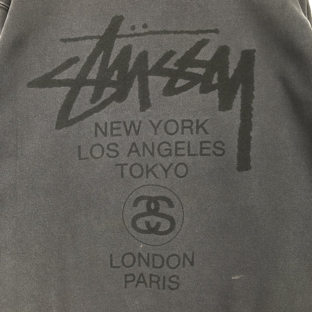 Stussy logo sweatshirt, size M, men's cotton Charcoal Vintage Second Hand