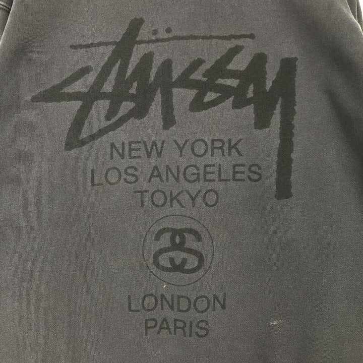 Stussy logo sweatshirt, size M, men's cotton Charcoal Vintage Second Hand