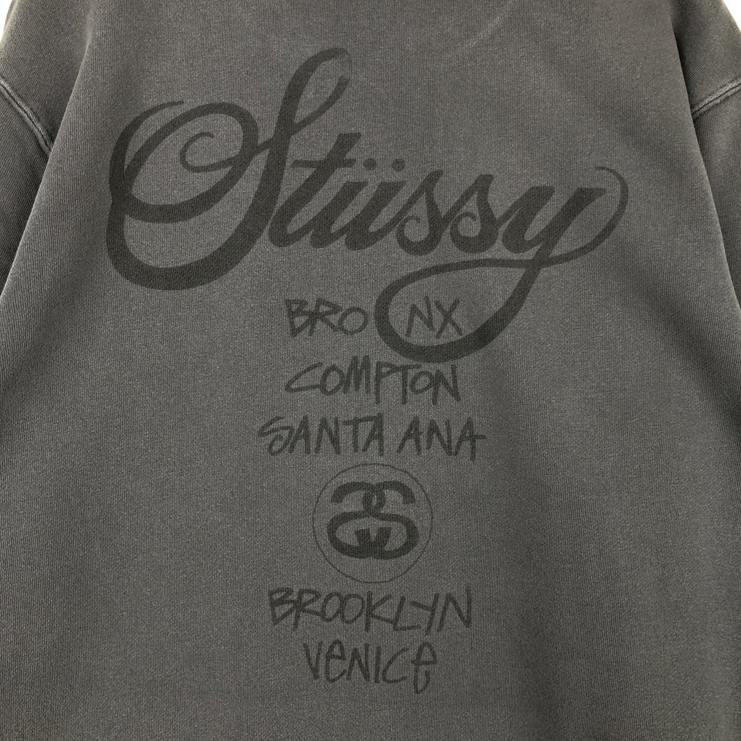 Stussy logo sweatshirt, size M, men's cotton Charcoal Vintage Second Hand