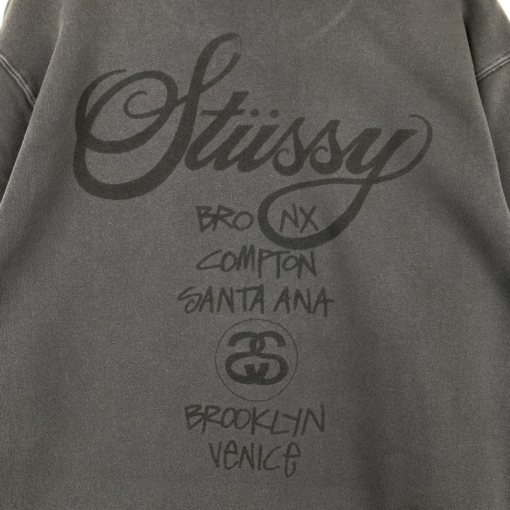 Stussy logo sweatshirt, size M, men's cotton Charcoal Vintage Second Hand