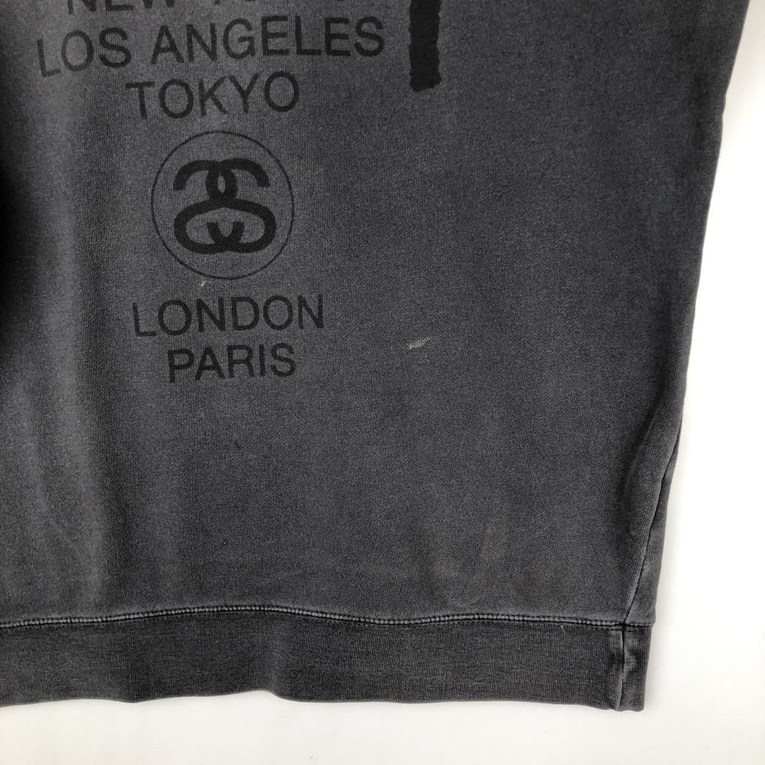 Stussy logo sweatshirt, size M, men's cotton Charcoal Vintage Second Hand