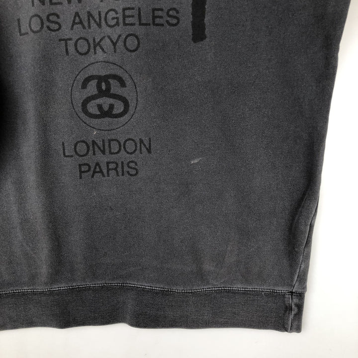 Stussy logo sweatshirt, size M, men's cotton Charcoal Vintage Second Hand