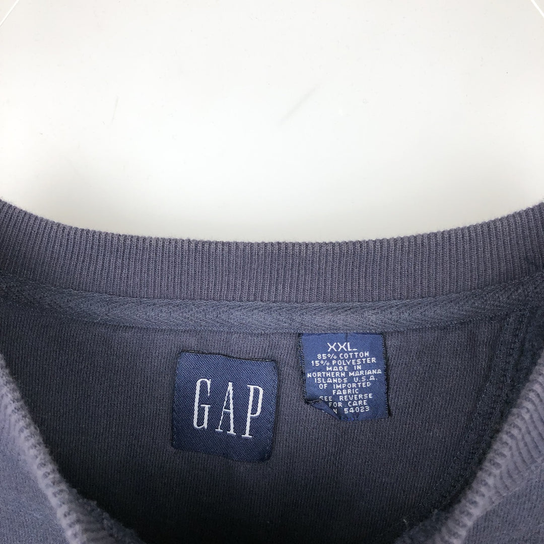 90'S GAP Old Gap Plain Blank Sweatshirt, Men's XXL equivalent, Vintage cotton navy blue type Vintage Second Hand