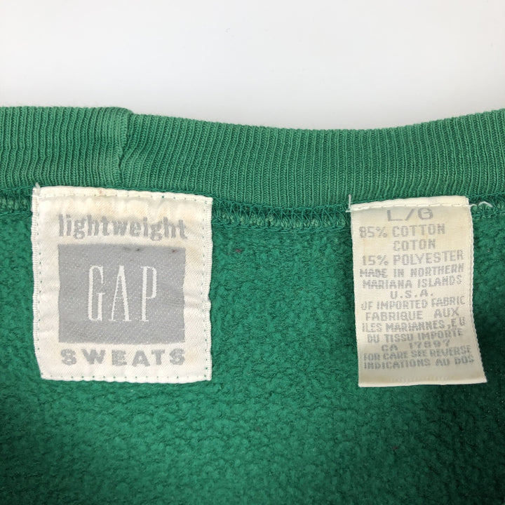 GAP Old Gap Plain Blank Sweatshirt (Men's Size L) cotton green type Vintage Second Hand