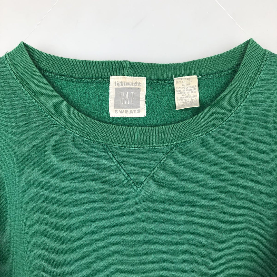 GAP Old Gap Plain Blank Sweatshirt (Men's Size L) cotton green type Vintage Second Hand