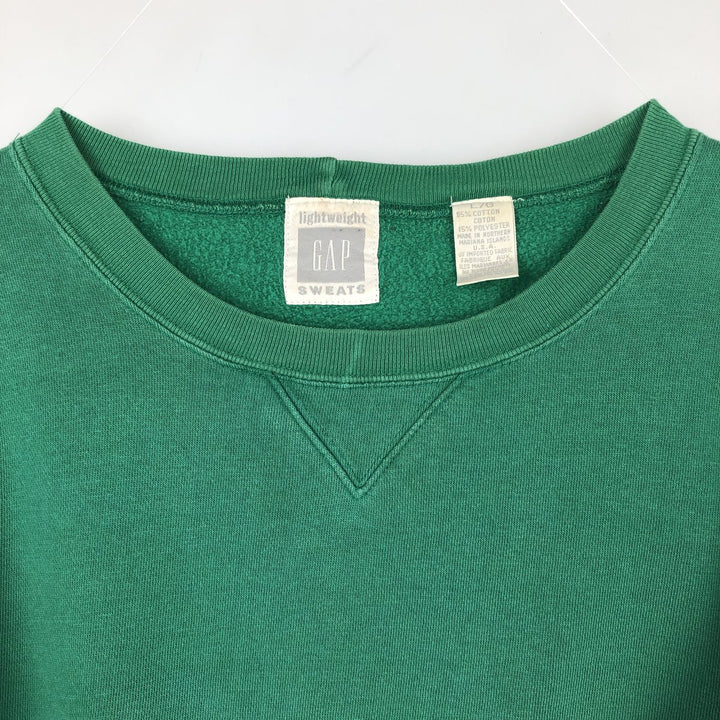 GAP Old Gap Plain Blank Sweatshirt (Men's Size L) cotton green type Vintage Second Hand