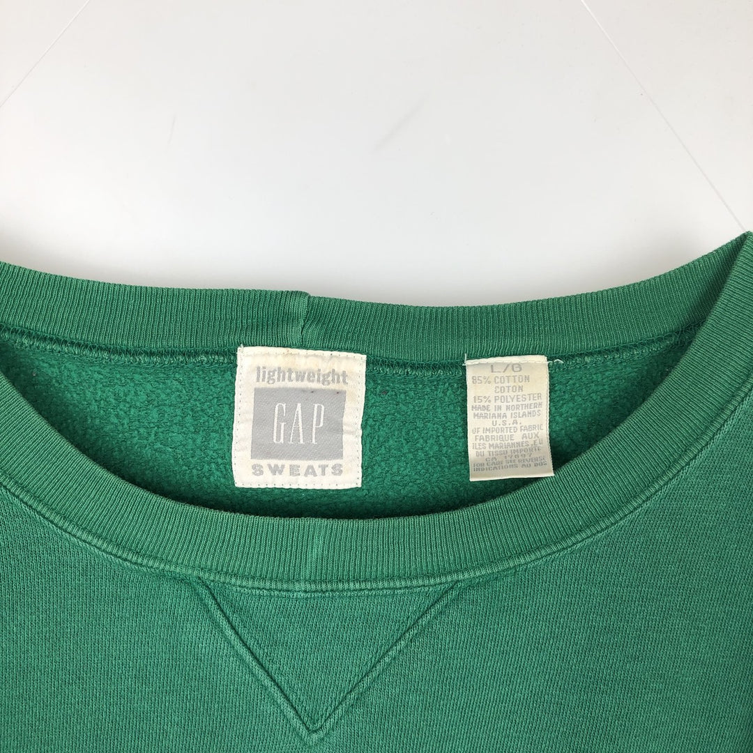 GAP Old Gap Plain Blank Sweatshirt (Men's Size L) cotton green type Vintage Second Hand