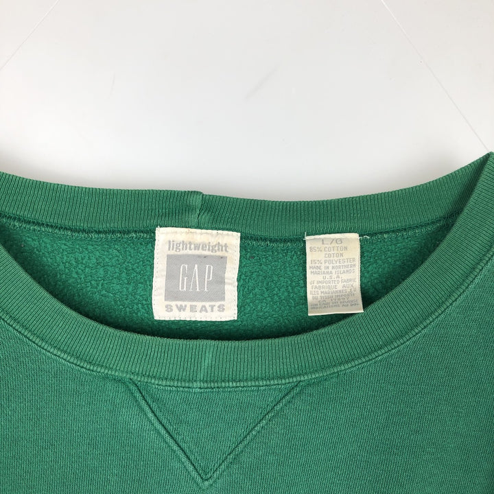 GAP Old Gap Plain Blank Sweatshirt (Men's Size L) cotton green type Vintage Second Hand
