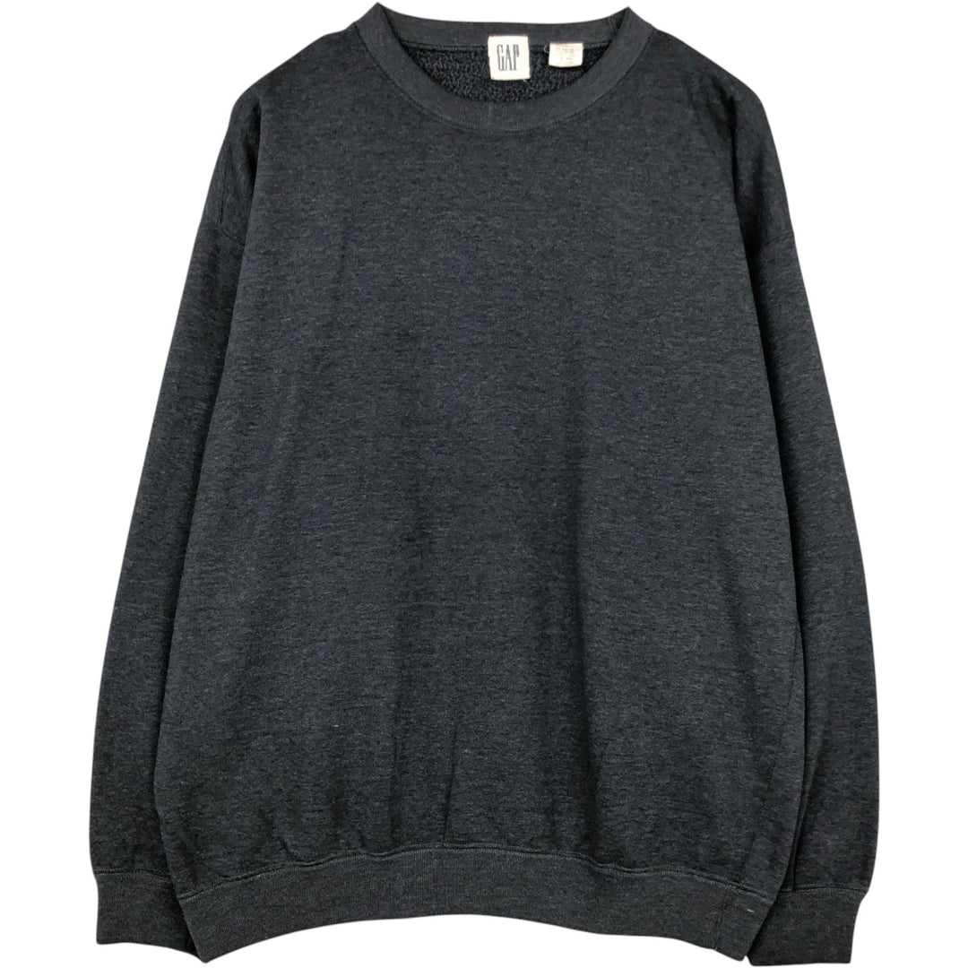 GAP Old Gap Plain Blank Sweatshirt (Men's Size L) polyester Charcoal Vintage Second Hand