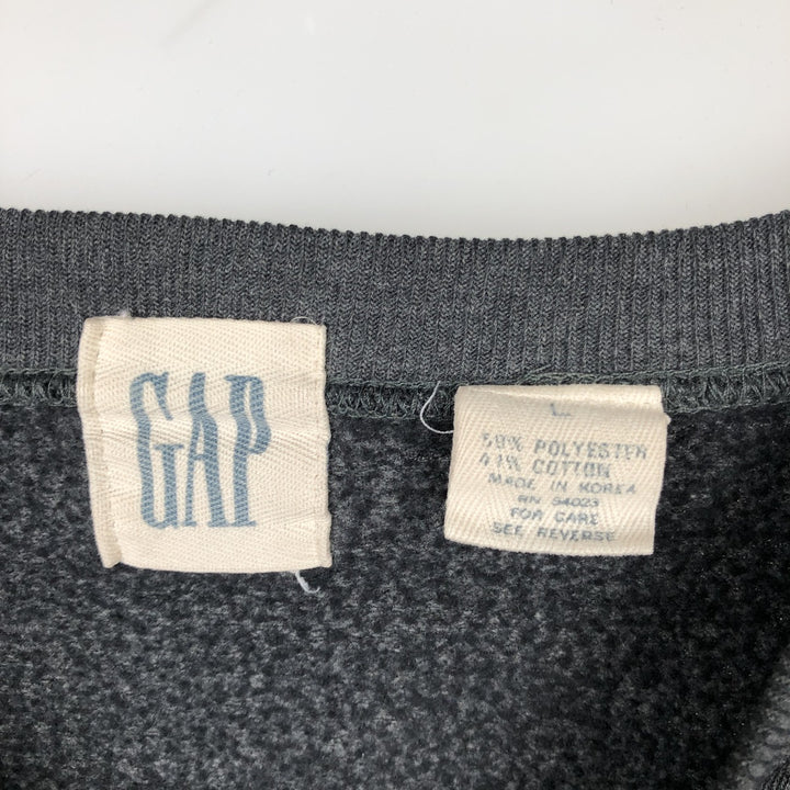 GAP Old Gap Plain Blank Sweatshirt (Men's Size L) polyester Charcoal Vintage Second Hand