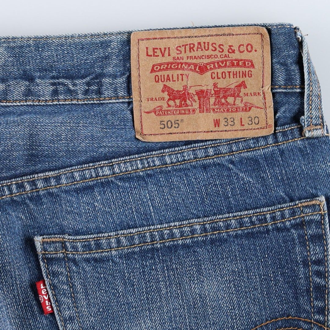 Levi's 505 STRAIGHT FIT tapered denim pants for men, size w34 cotton blue type Vintage Second Hand