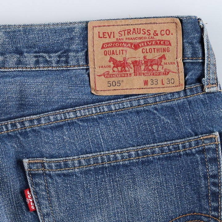 Levi's 505 STRAIGHT FIT tapered denim pants for men, size w34 cotton blue type Vintage Second Hand