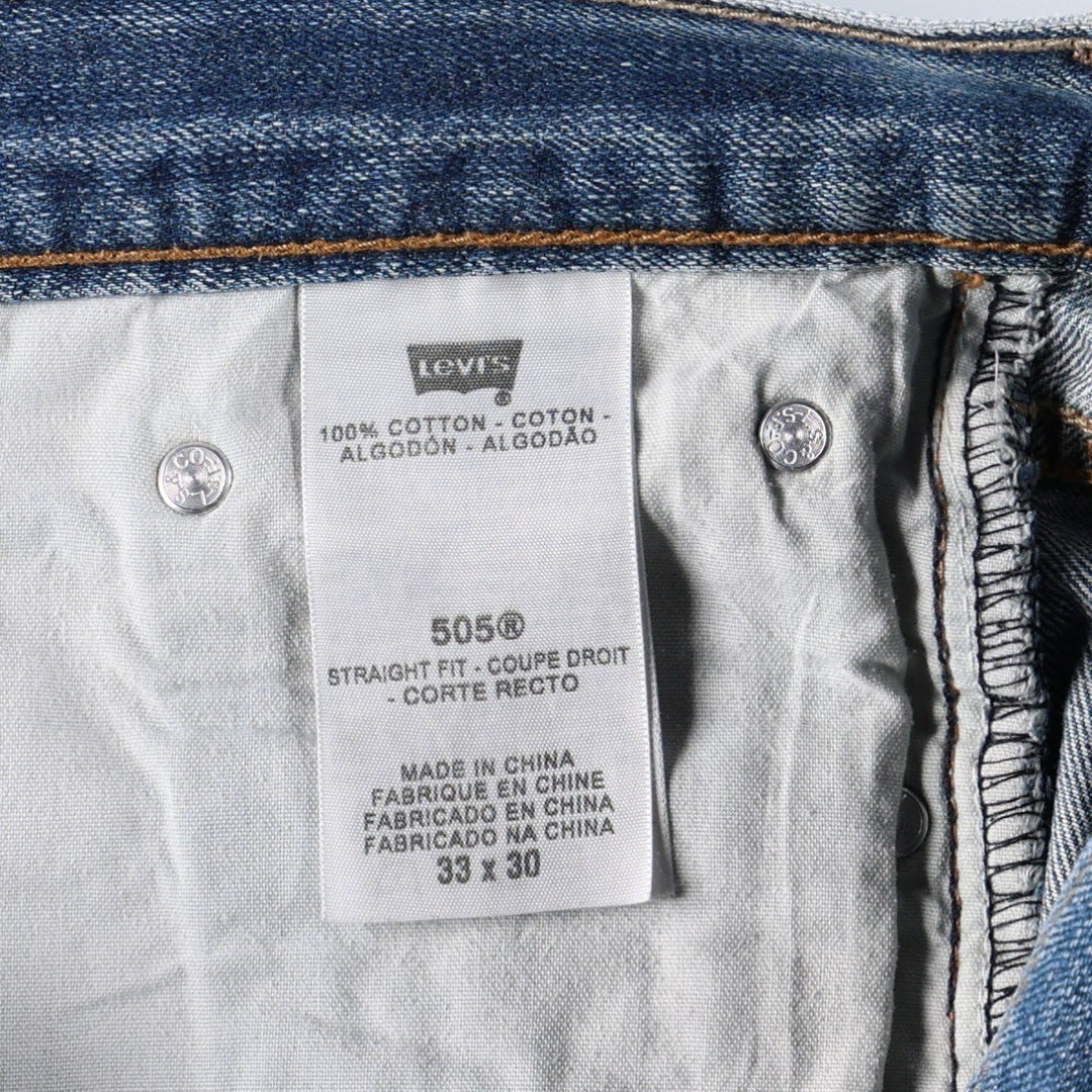 Levi's 505 STRAIGHT FIT tapered denim pants for men, size w34 cotton blue type Vintage Second Hand