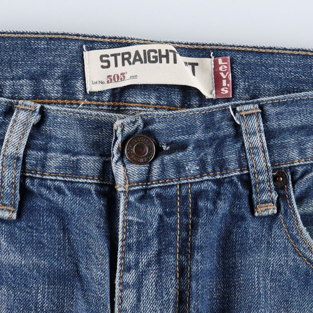 Levi's 505 STRAIGHT FIT tapered denim pants for men, size w34 cotton blue type Vintage Second Hand