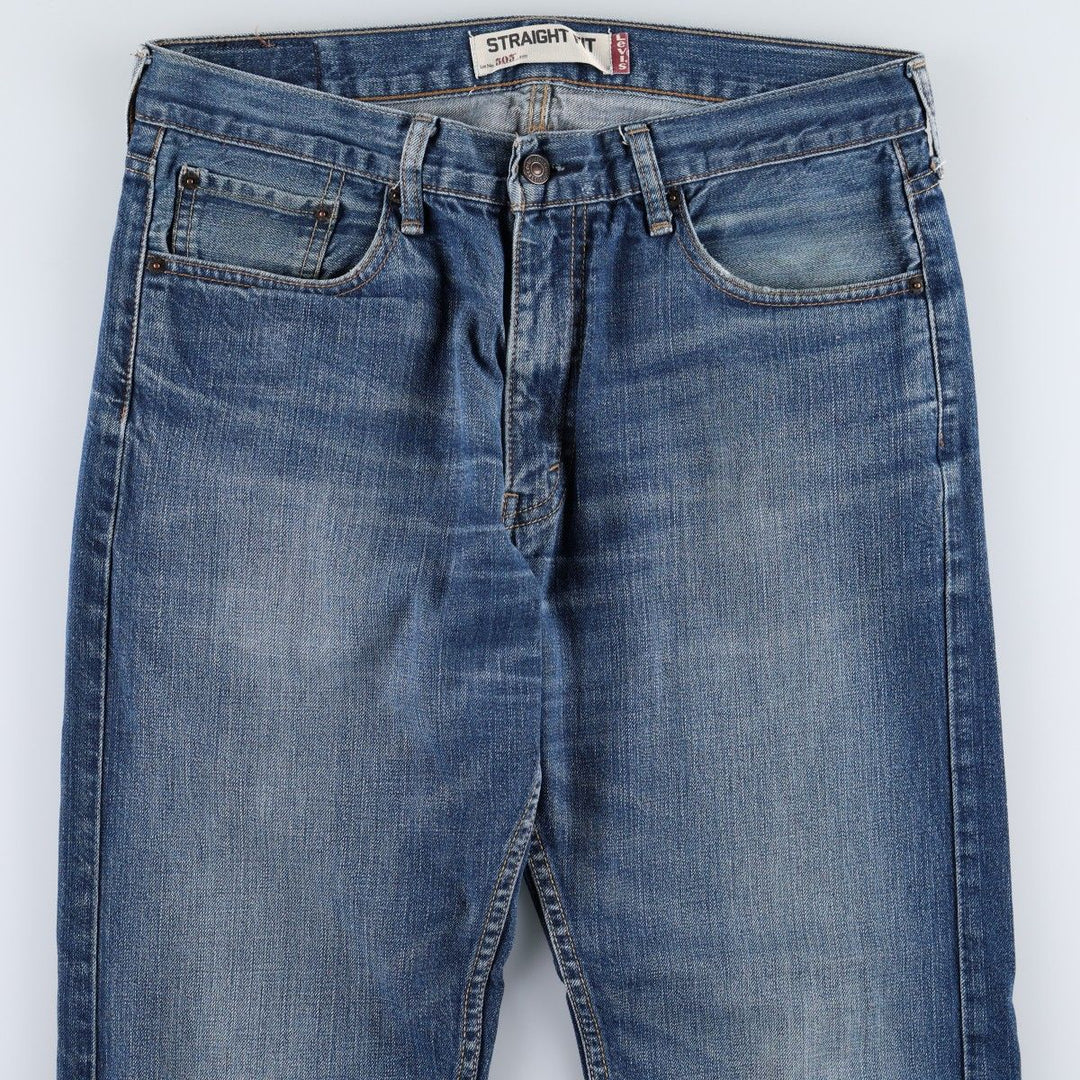 Levi's 505 STRAIGHT FIT tapered denim pants for men, size w34 cotton blue type Vintage Second Hand